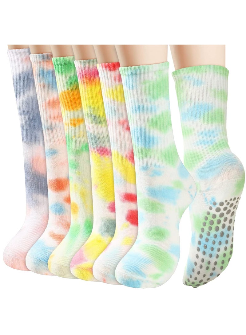 SYOSI 6 Pairs Women Long Yoga Socks with Grip Non Slip Grippy Hospital for Pilates Ballet Sports Stay Balanced and Stylish Mepase Women's Non-Slip Yoga Pilates Ballet More - Image 1